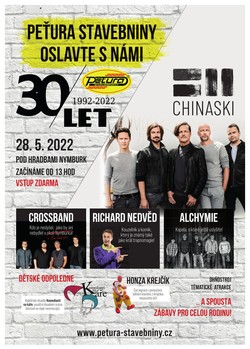 Profilový obrázek 30 let Peťura Stavebniny: Chinaski + Crossband + Alchymie